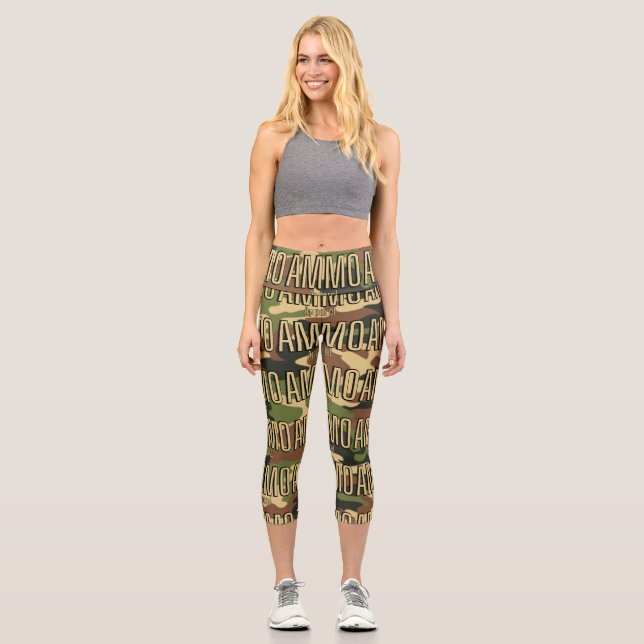 AMMO Apparel Classic Army Print Woman's All-over Capri Leggings (Vorderseite)