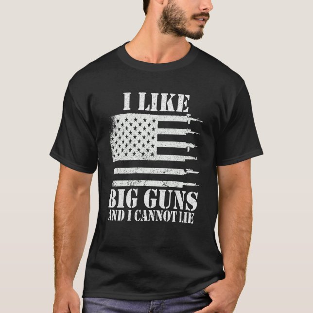 Ammo Gun Ich mag große Gewehre Sprichwort T-Shirt (Vorderseite)