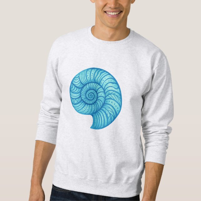 Ammonit-Fossil – Neon-Spiralverzerrung Sweatshirt (Vorderseite)
