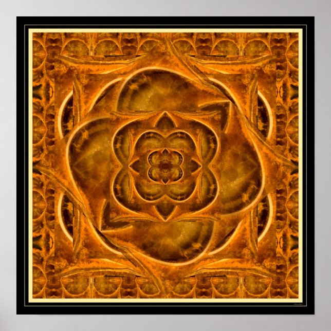 Ammonit II Edelstein Fraktal Art Poster (Vorne)