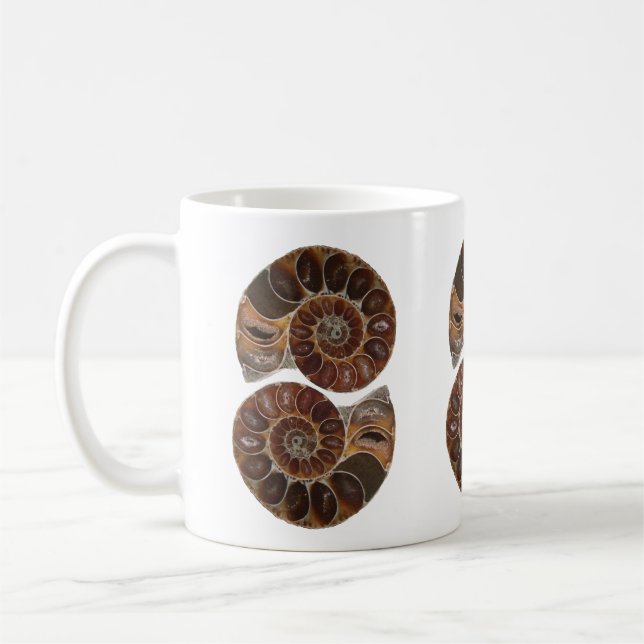Ammonite Fossils Tasse (Links)