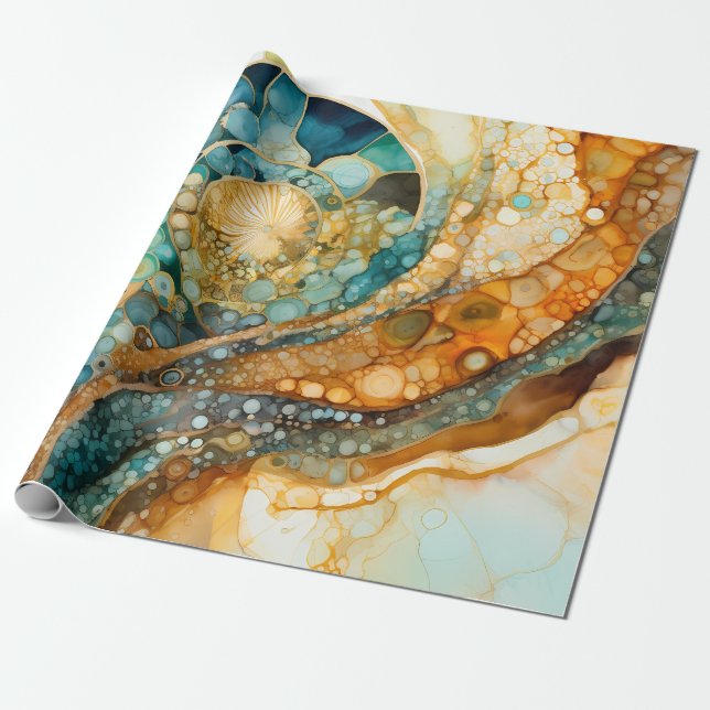 Ammonite Gem Fossil Wrapping Paper Geschenkpapier (Ungerollt)