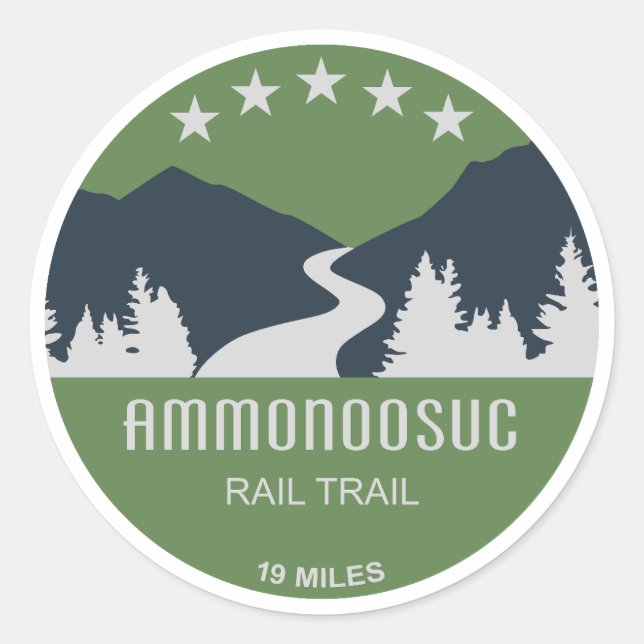 Ammonoosuc Rail Trail New Hampshire Runder Aufkleber (Vorderseite)