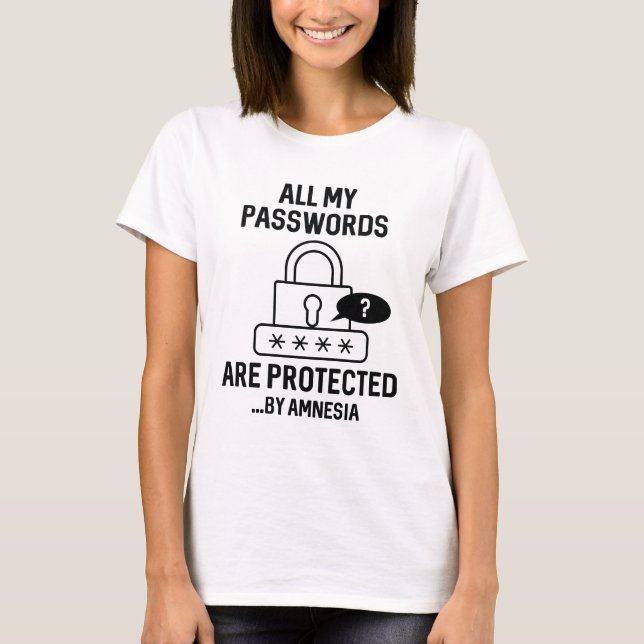 Amnesia Passwords T-Shirt (Vorderseite)