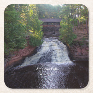 Amnicon Falls-Papierserviette Rechteckiger Pappuntersetzer