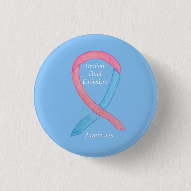 Amniotisches Fluid Embolism Awareness Ribbon Butto Button (Vorderseite)