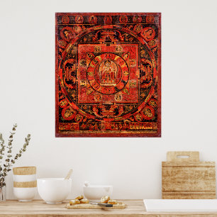 Amogapasha Mandala Thangka Poster