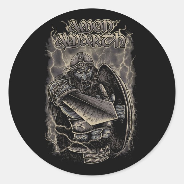 Amon Amarth Retro Fan Design Runder Aufkleber (Vorderseite)