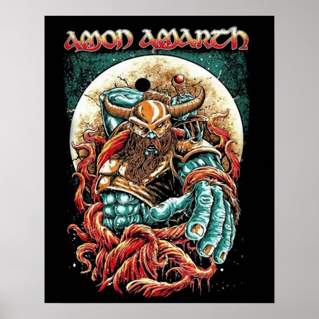 Amon Amarth Retro Typografie im verblassten Stil A Poster (Vorne)