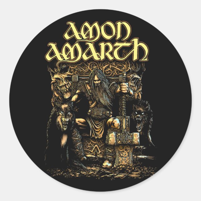 Amon Amarth Thband Logo Offiziell Runder Aufkleber (Vorderseite)