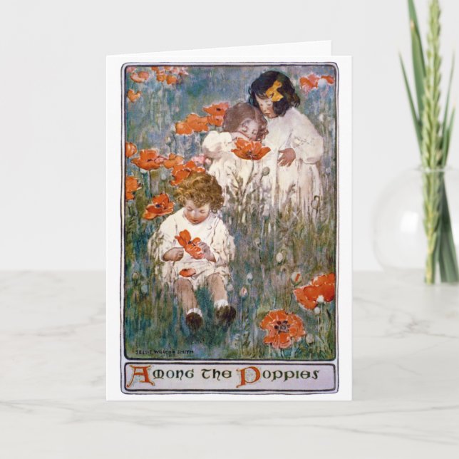 Among the Poppies, Jessie Willcox Smith Karte (Vorderseite)