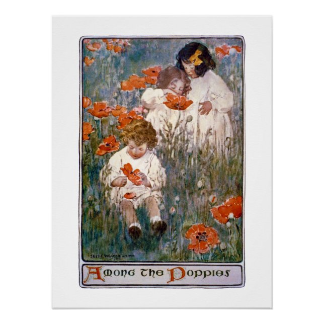 Among the Poppies, Jessie Willcox Smith Poster (Vorderseite)