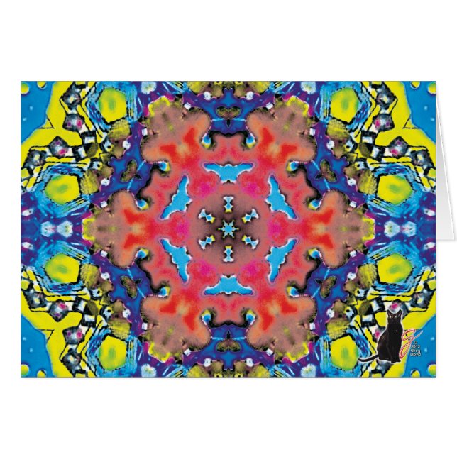 Amonium Kaleidoscope Grußkarte (Vorderseite (Horizontal))