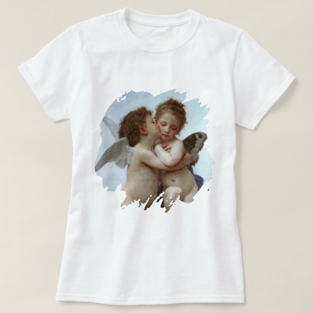 Amor and Psyche as Children/Angels First Kiss T-Shirt (Design vorne)