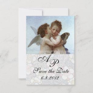 Amor and Psyche as Children Wedding Party Monogram Einladung