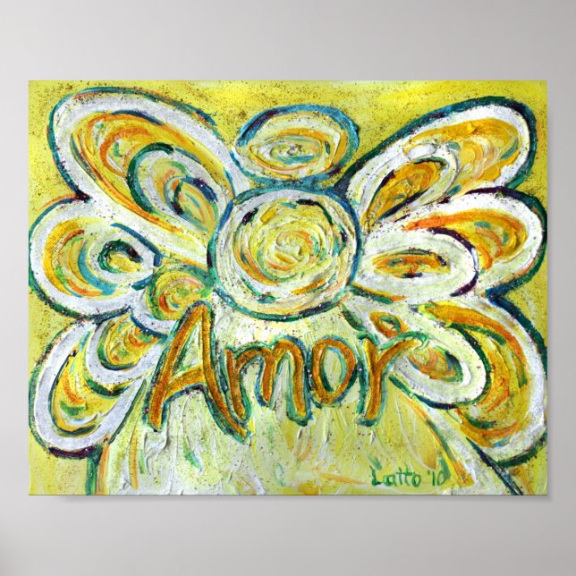 Amor Angel Inspiration Word Art Print Poster (Vorne)