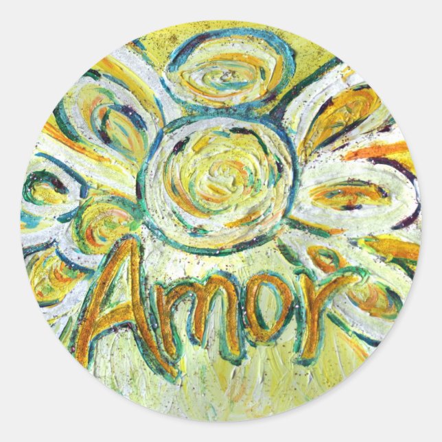 Amor Angel Inspirational Word Art Custom Stickers (Vorderseite)