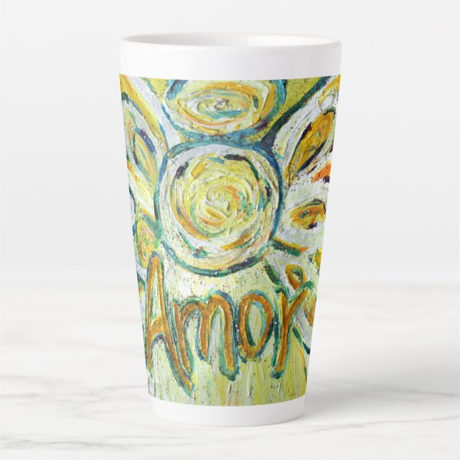Amor Angel Word Art Custom Latte Tassen Cup (Vorderseite)