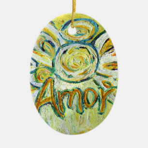 Amor Angel Word (Spanische "Liebe") Keramikornament