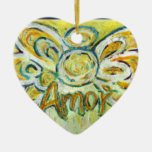 Amor Angel Word (Spanische "Liebe") Keramikornament