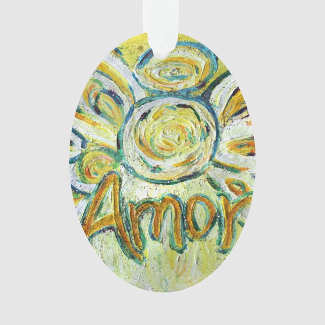 Amor Angel Word (Spanische "Liebe") Ornament (Vorderseite)