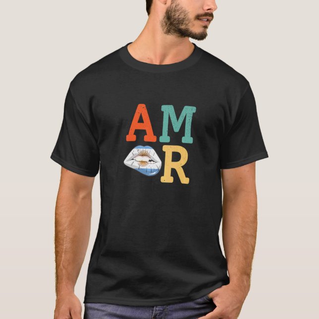 Amor Argentina Fahnenlips T-Shirt (Vorderseite)
