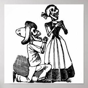Amor Calavera, Skeleton Liebhaber C. 1900s Poster