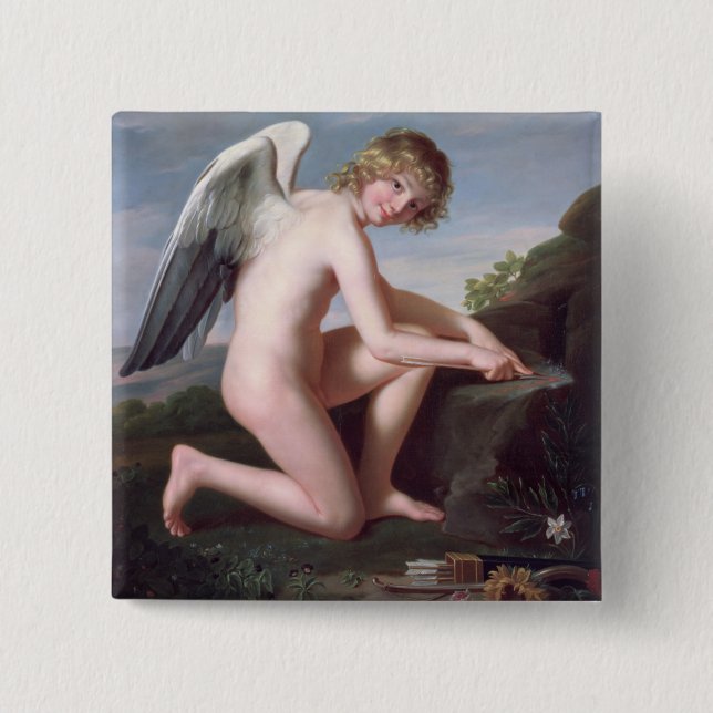 Amor, der seine Pfeile, 1798 (Öl, schärft auf Button (Vorderseite)