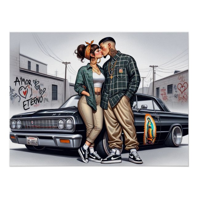 Amor Eterno Cholo Liebe Couple Poster (Vorderseite)