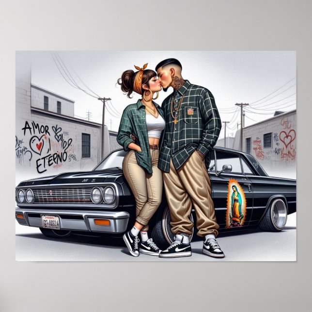 Amor Eterno Cholo Liebe Couple Poster (Vorne)