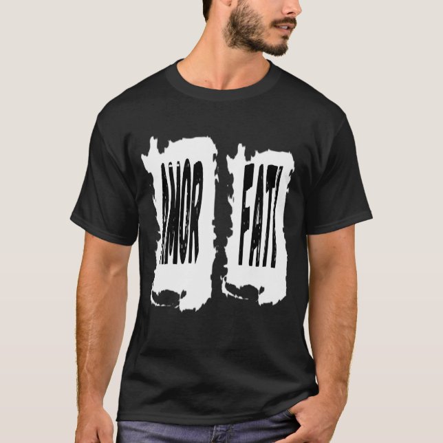 Amor Fati - Kätzchen und Welpe im Sonnenuntergang T-Shirt (Vorderseite)