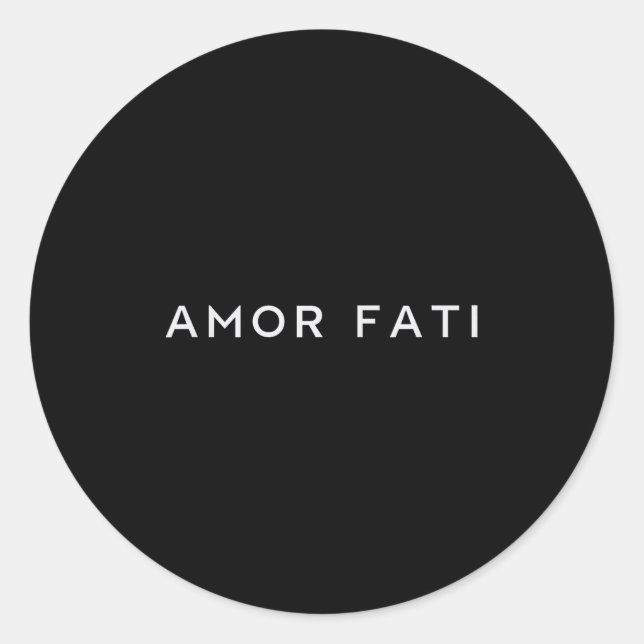 Amor Fati Liebe Ones Fate Stoic Philosophy Latin Q Runder Aufkleber (Vorderseite)