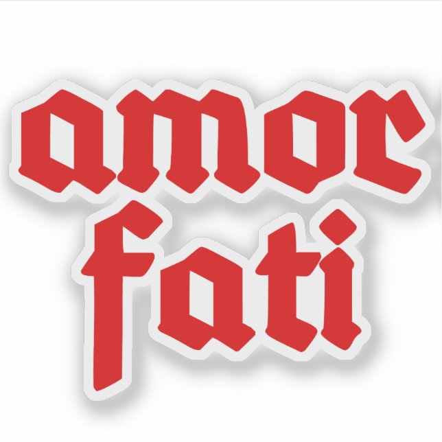 Amor Fati (rot) Aufkleber (Vorderseite)