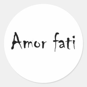 Amor fati runder aufkleber