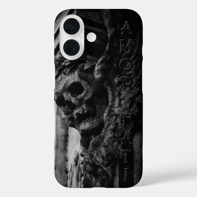 Amor Fati Stone Wings Skull Case-Mate iPhone Hülle (Rückseite)