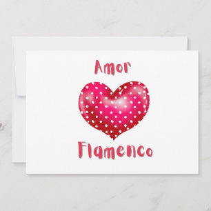 Amor Flamenco Rotes Herz mit Polka Dots Passion Einladung