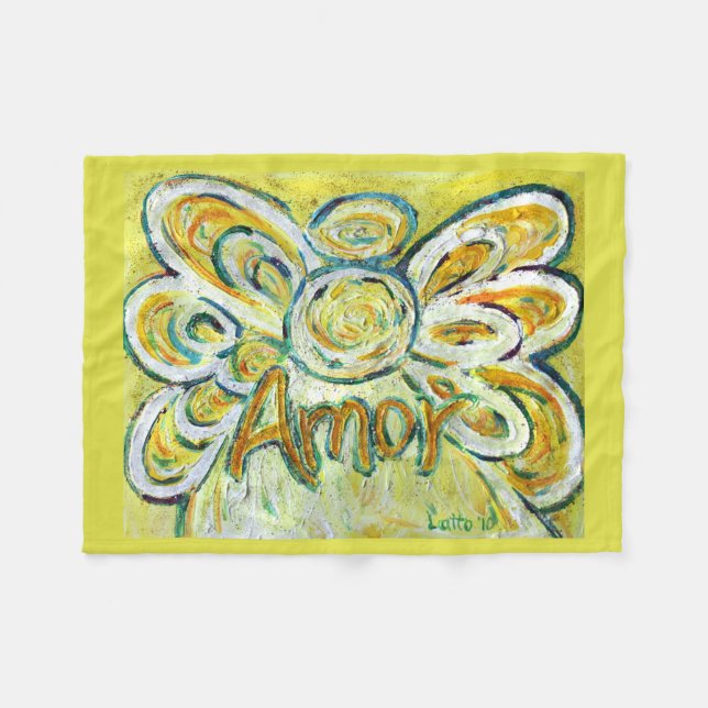 Amor Guardian Angel Art Custom Fleece Blanket (Vorderseite (Horizontal))
