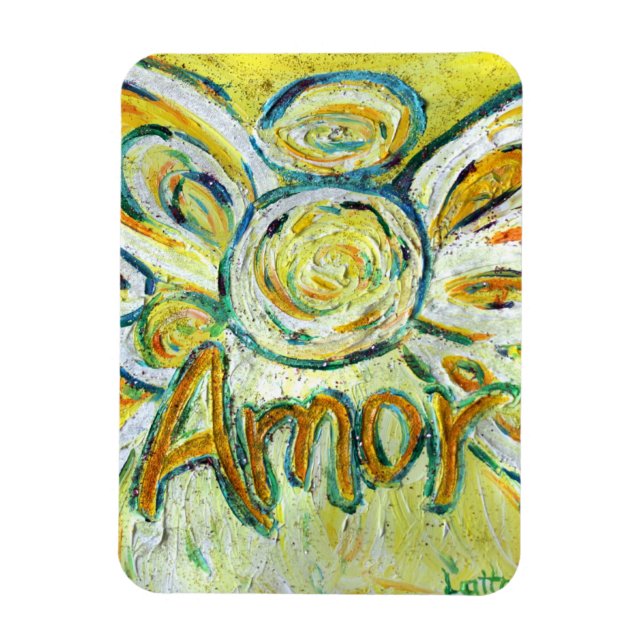 Amor Guardian Angel Word Custom Magnet (Vertikal)