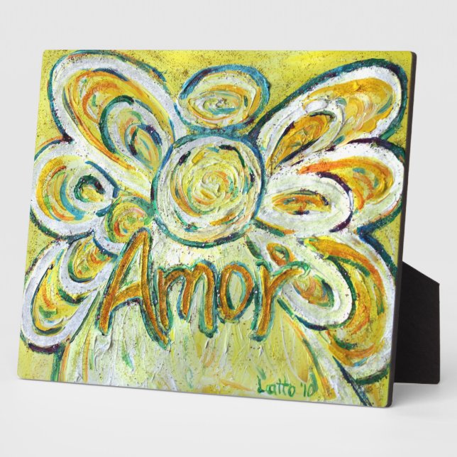 Amor Inspirational Angel Word Malgedicht Plaque Fotoplatte (Seite)