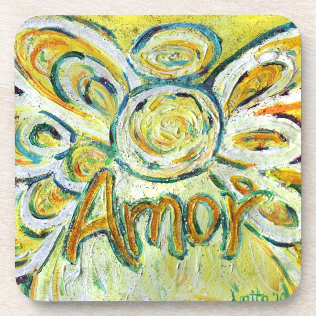 Amor Liebe Angel Word Cork Untersetzer (Vorderseite)