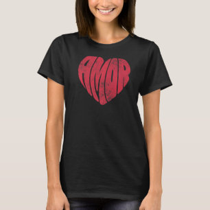 AMOR Liebe Valentinstag Retro Groovy Valentine H T-Shirt