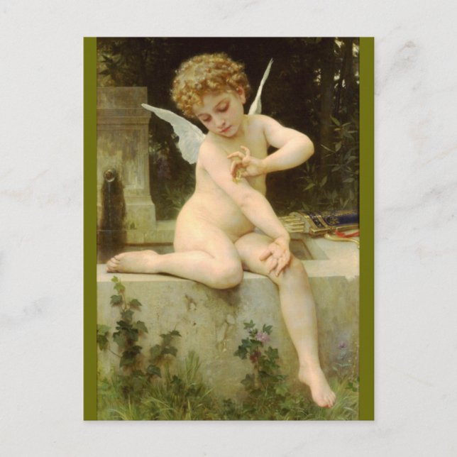 Amor mit Schmetterling - Bouguereau Postkarte (Vorderseite)