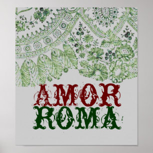 Amor Rom mit grüner Spitze Poster
