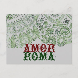 Amor Roma mit grüner Spitze Postkarte