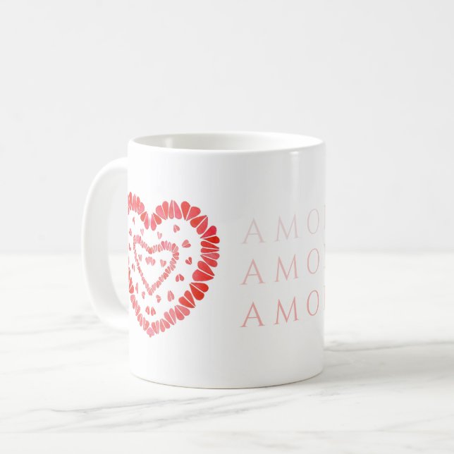 AMOR-SPANISCHE LIEBE Weiße Tasse (Vorderseite Links)