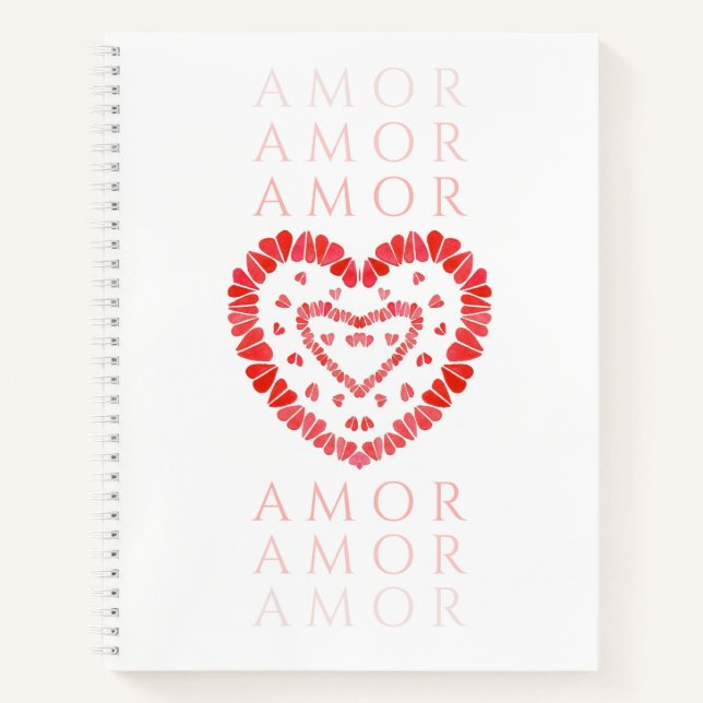 AMOR-SPANISH-LIEBE 8.5x11 Spiral-Notebook Notizbuch (Vorderseite)