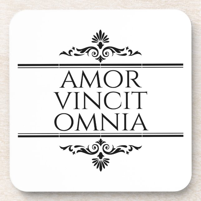 Amor Vincit Omnia - Liebe erobert alle Getränkeuntersetzer (Vorderseite)