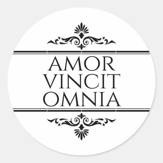 Amor Vincit Omnia - Liebe erobert alle Runder Aufkleber (Vorderseite)