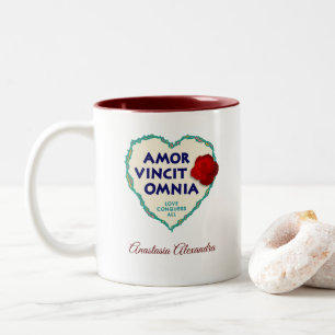 Amor Vincit Omnia Liebe Zweifarbige Tasse
