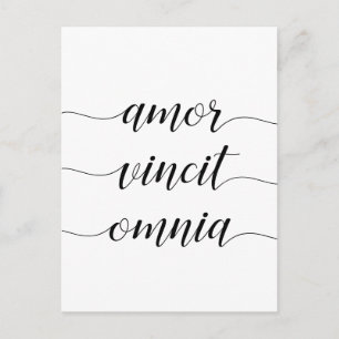 Amor vinitomnia inspirierend postkarte